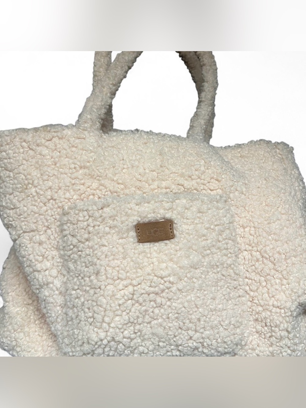 UGG Cream Sherpa Tote with Front Pocket